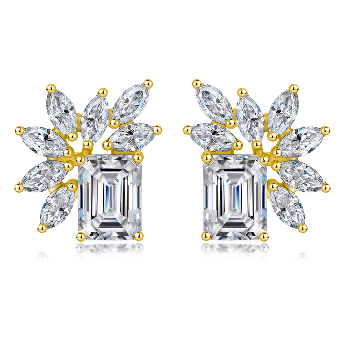 S925 Sterling Silver Emerald Earrings