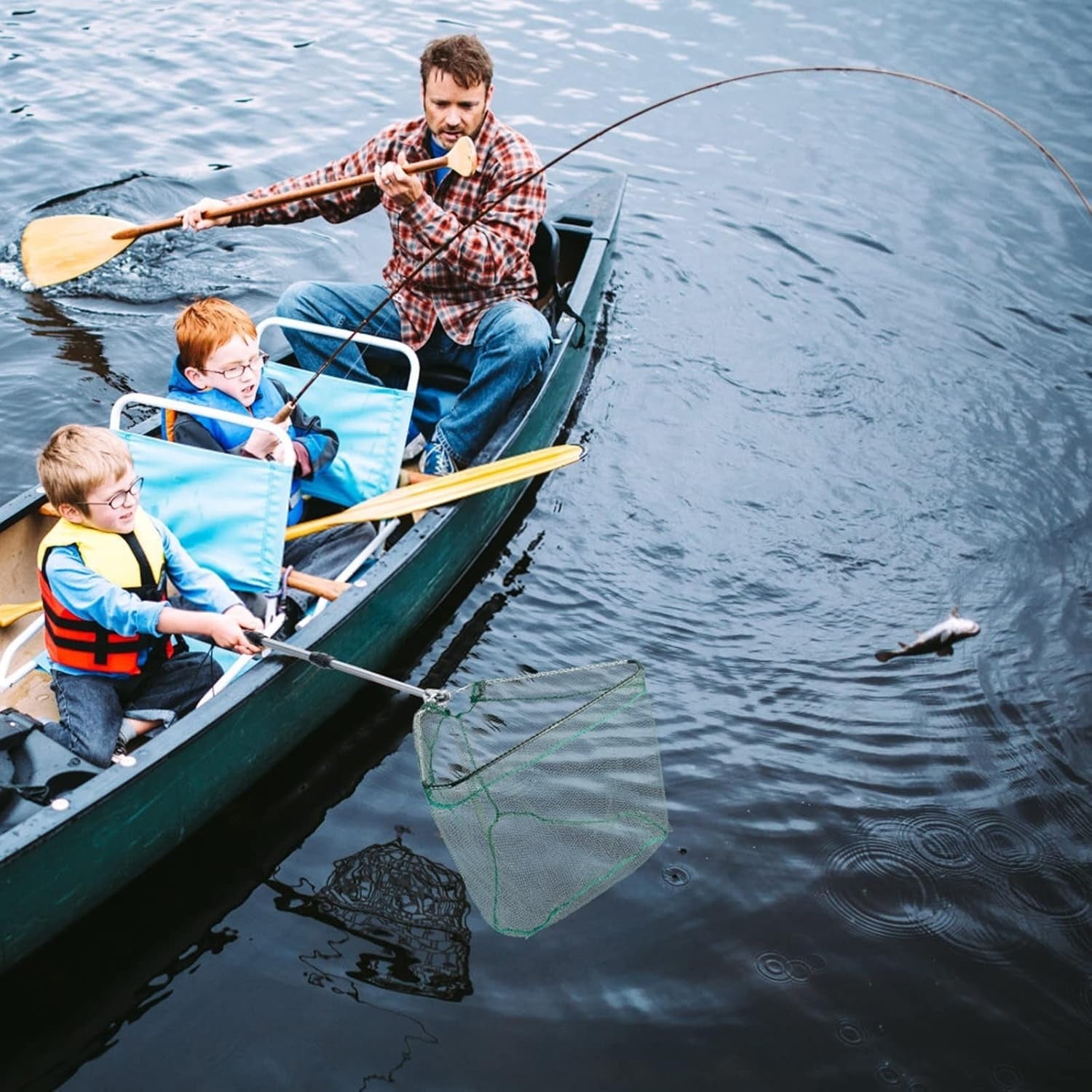 Filet d'atterrissage pour poissons rétractables - Filet d'atterrissage pliable pour pêcheurs et activités de plein air - P