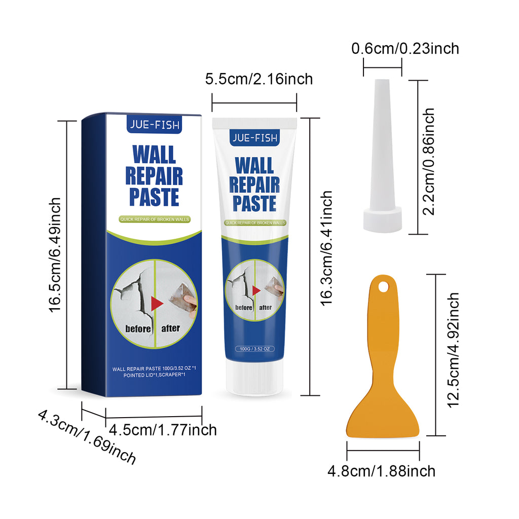 Pâte de réparation murale 1 0 0g Bouteille-1 Scraper-1 Aiguille Tip1box