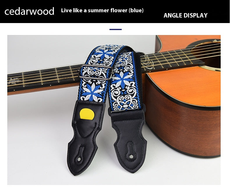 Bracelet pour guitare Folk Guitar Leather Electric Guitar Personnalité Guitare en bois Bracelet pour épaule