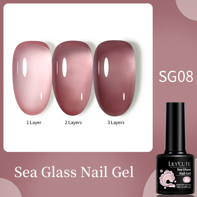Gel d'ongle transparent sur glace de traitement de la lumière par Jade Amber