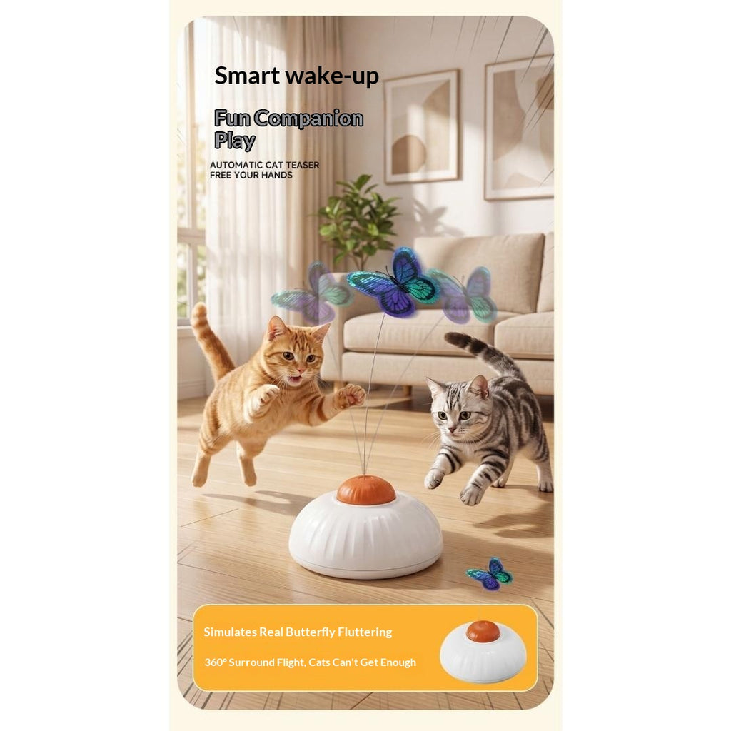 Jouet électrique interactif de baguette de chat papillon