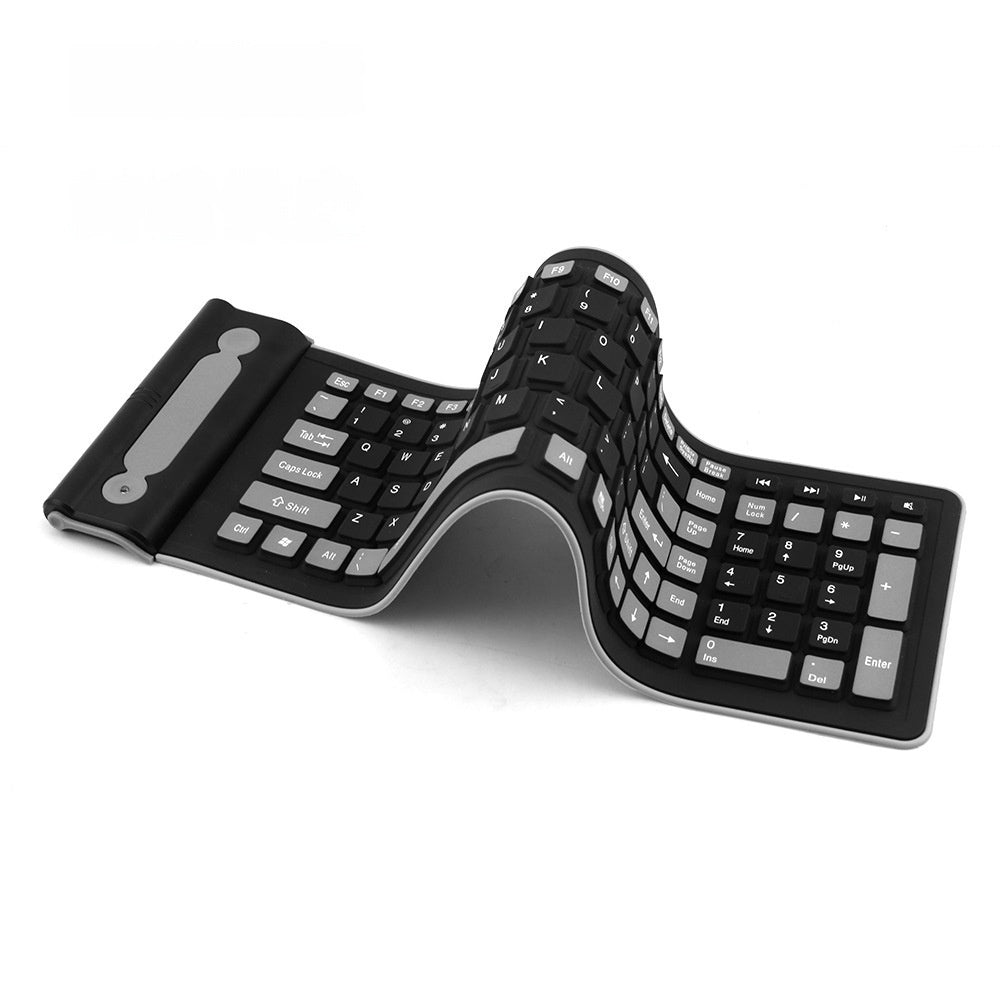 24g sans fil Mute pliant clavier étanche silicone portable