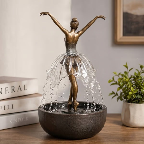 Ornement de fontaine de résine synthétique Ballerina