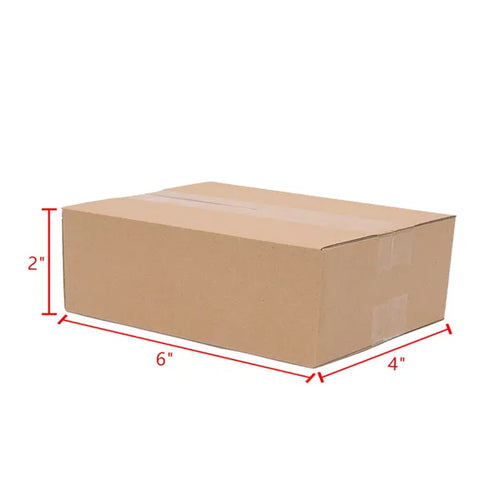 100 Boîtes en papier ondulé 6x4x2' - 15.2X10.2X5.1cm - Jaune