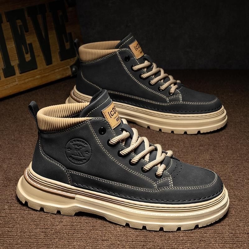 Retro de style britannique, mi-hauteur Dr Martens Bottes