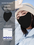 Modèle chaud avec masque perforé en velours australien nuit sombre noir- 1