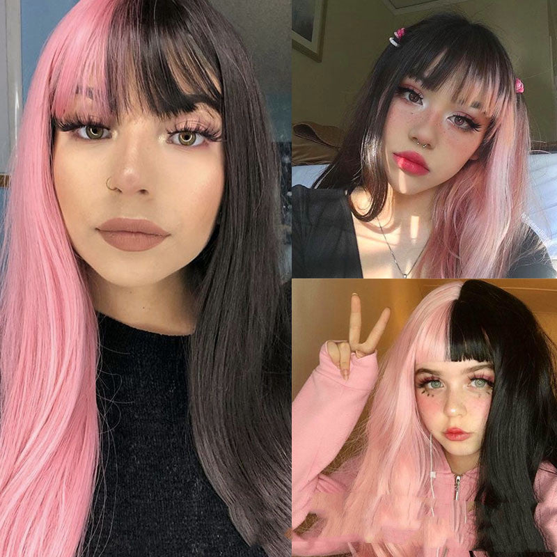 Wig Femme européenne et américaine mode longue droite