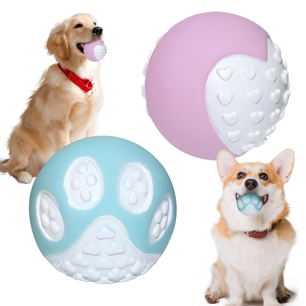 12 PCS Jouet de chien non toxique Balle en caoutchouc dur Balle de nettoyage solide de dents durables pour chécher et bonjour