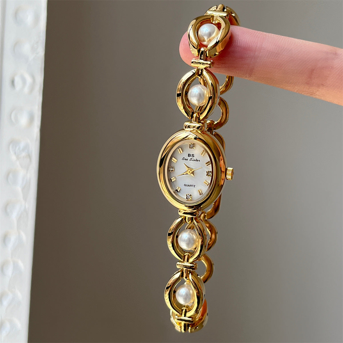 Amber Pearl Bracelet Chain Design avec un sens de haut de gamme