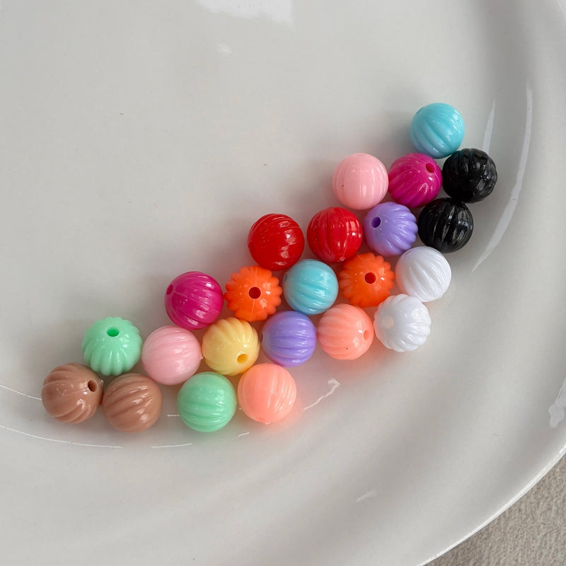 Perles acryliques à citrouille de 10 mm