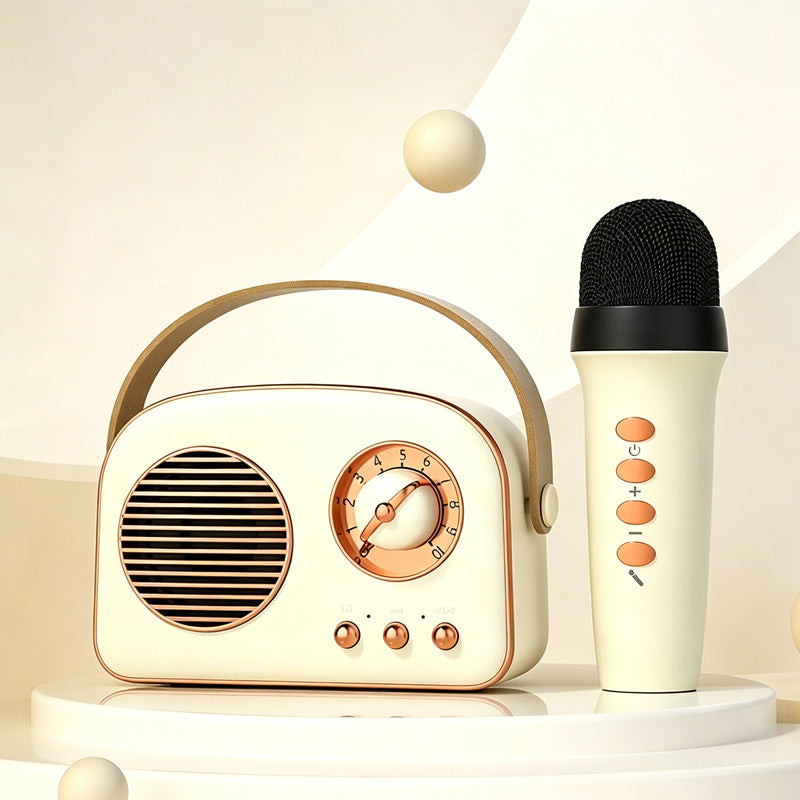 Mini machine de karaoké portable avec micros sans fil