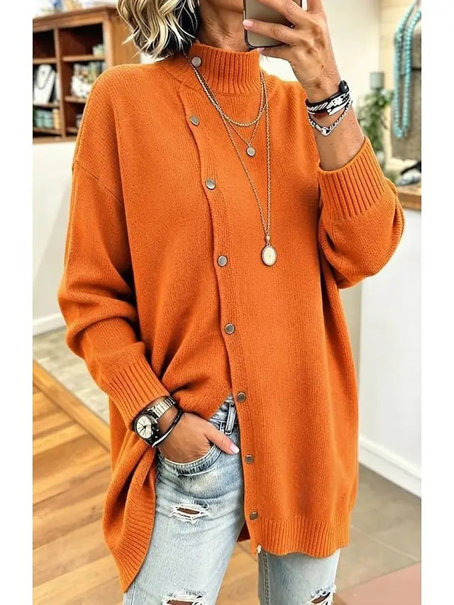 Manteau à col roulé boutonné