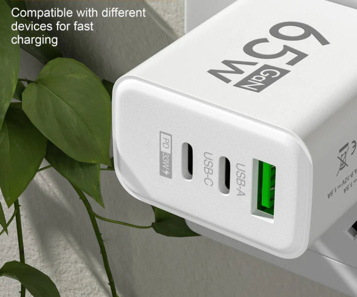 65W Carré givré 1USB 2PD Chargeur de téléphone portable multiports 5v2a 12W Char standard