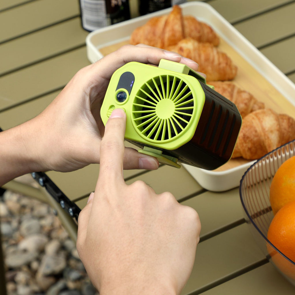 Ventilateur de suspension de taille noir-orange et noir-vert 5 lames 3 engrenages 4000-6000mAh moteur sans brosse