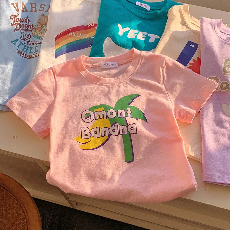 T-shirt pour enfants Imprimé mode Mignon de dessin animé populaire