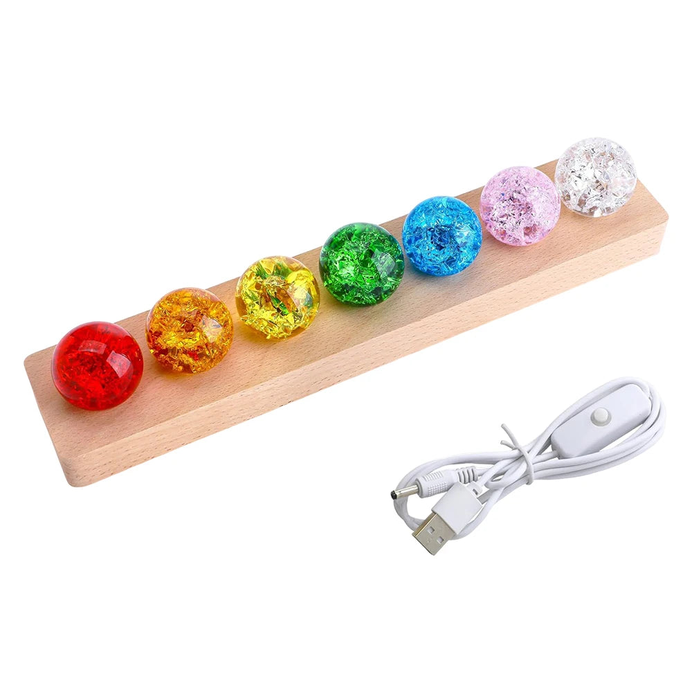 Sept éléments étoiles cristal boule de verre atmosphère lumière créative boule de glace colorée Accueil De