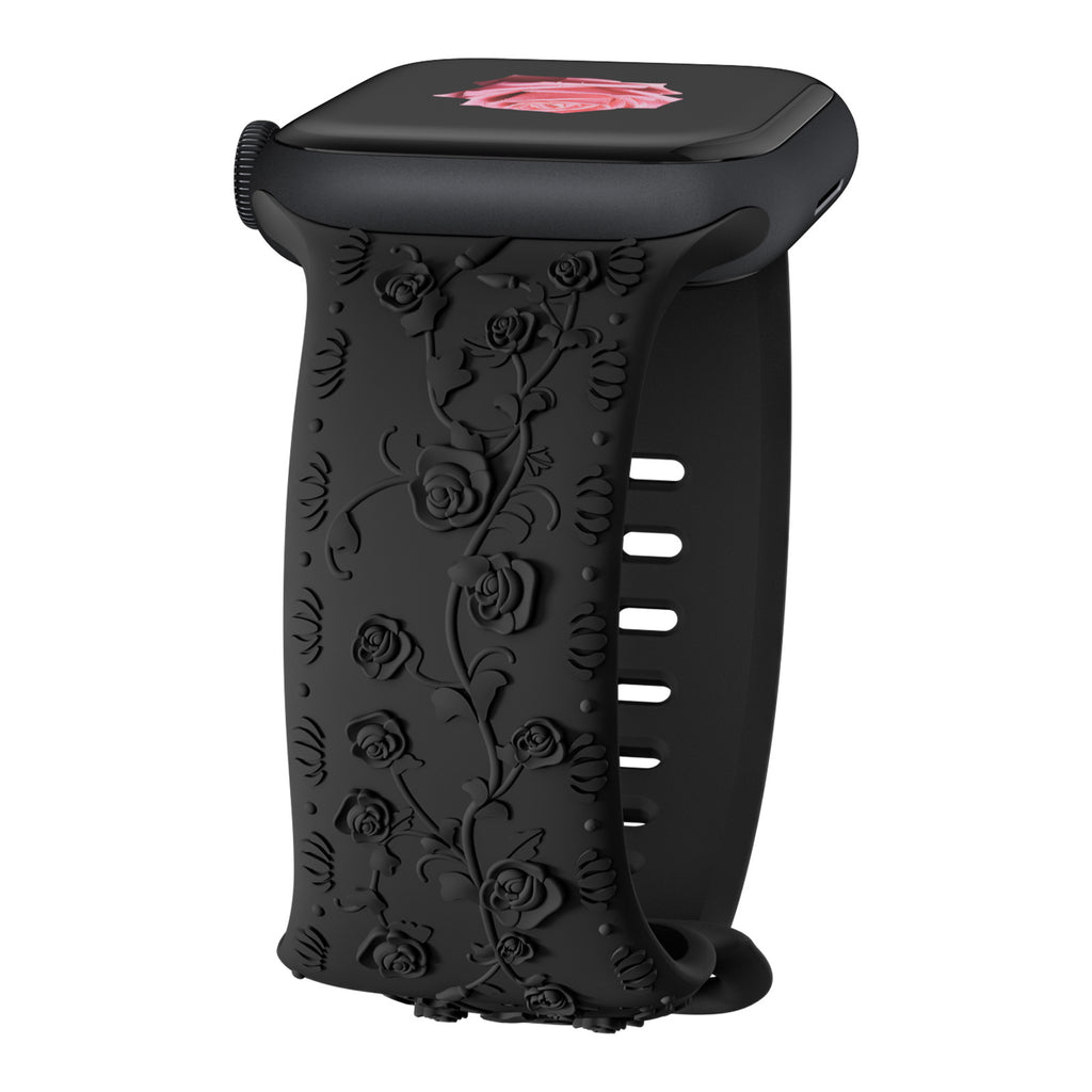 Bracelet de montre en silicone rose embossé