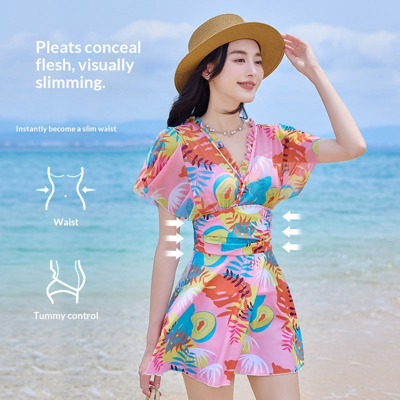 Maillot de bain Printemps Feuille d'érable Imprimé Une pièce Design