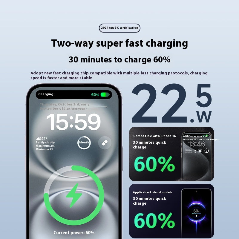 Compact and Portable High-Capacity Portable Power with Cable