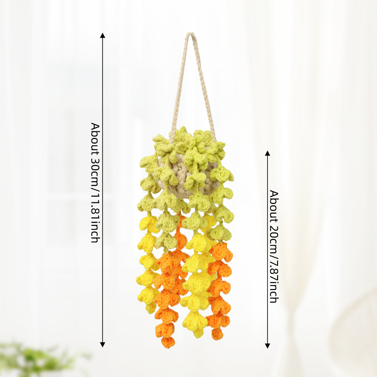 Crochet fait main assorti couleur suspension Wisteria Ornement en pot Everlasting Soft Fils Cro