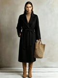 Les femmes Élégantes Long Lapel Coat Pour Casual et Comute Wear