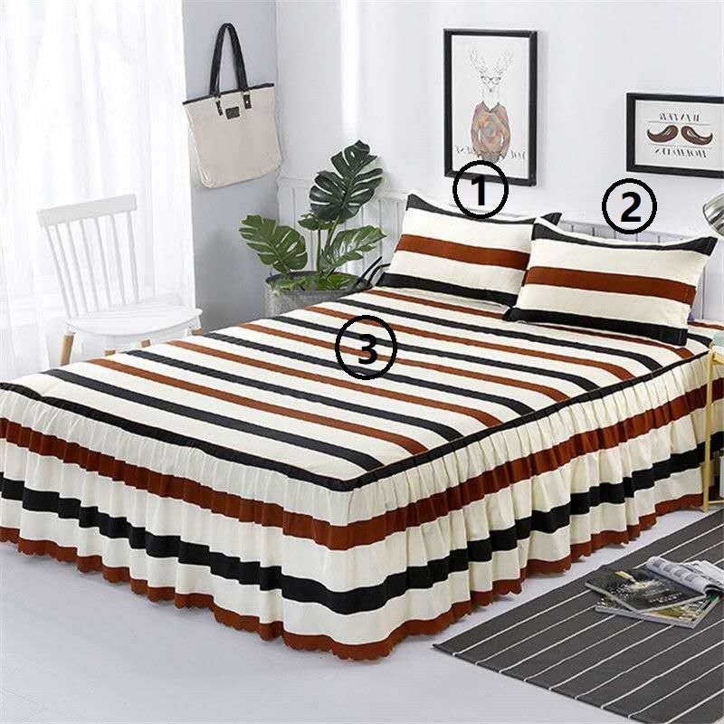 Lit Jupe Oreiller 3 Laine Feuille de lit Ensemble de lit Couche