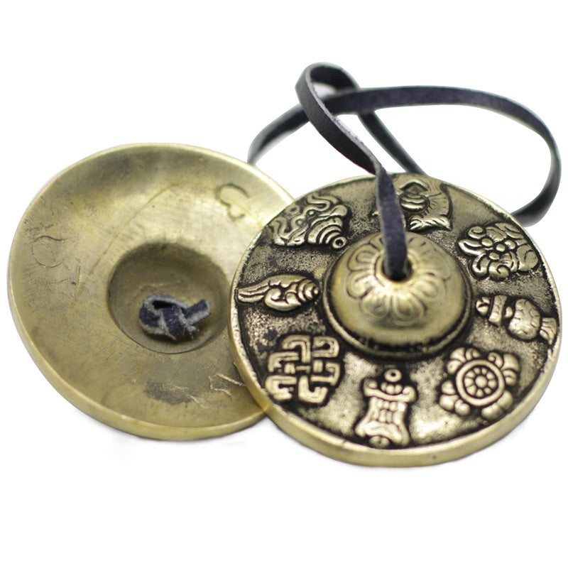 Népal Instrument de percussion Clip en cuivre pur tibétain Bell Clip à la main Bell Cymbales