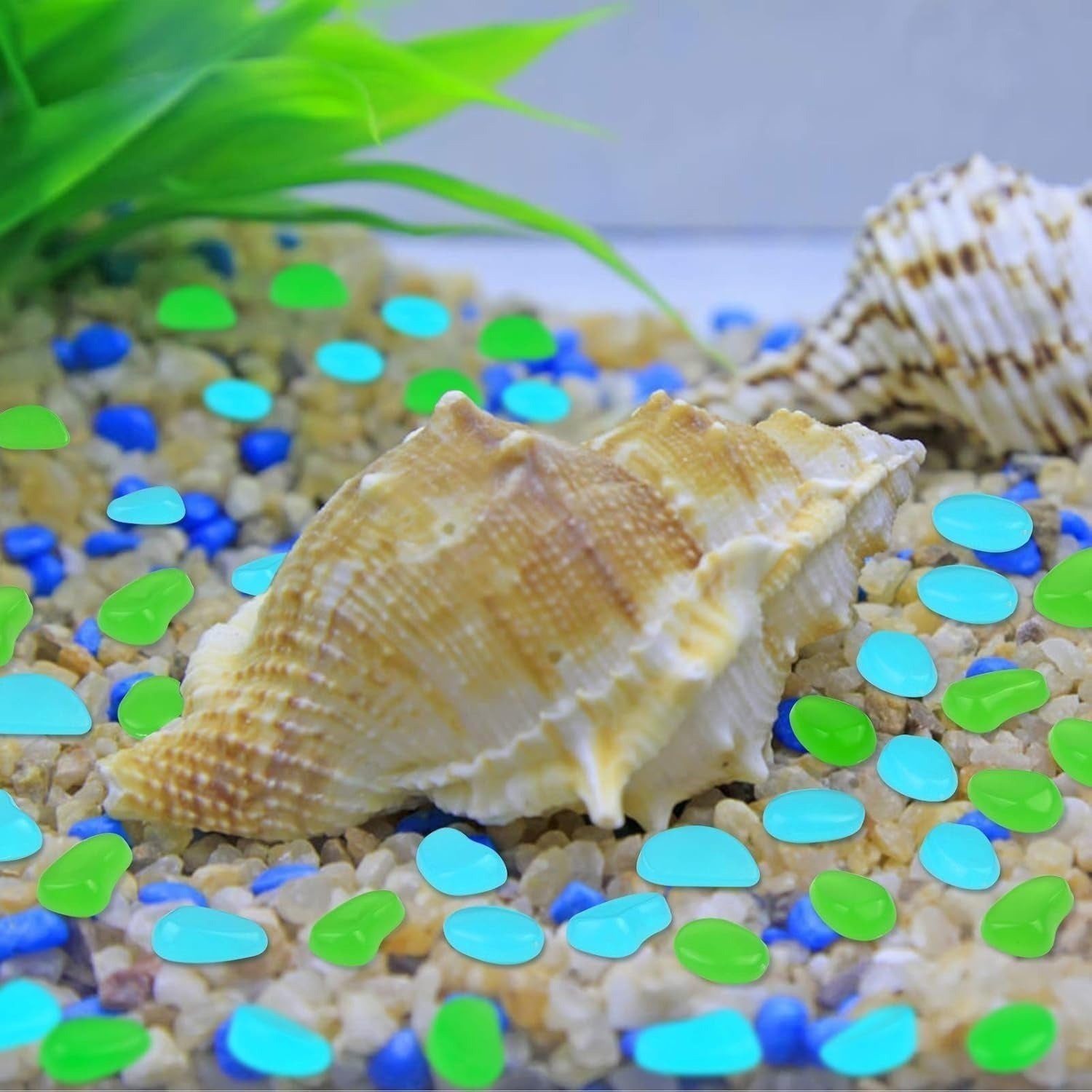 200 X Bleu Glowing Pebbles – Glow-in-the-Dark Stones pour les jardins et le décor – Fête Supplie