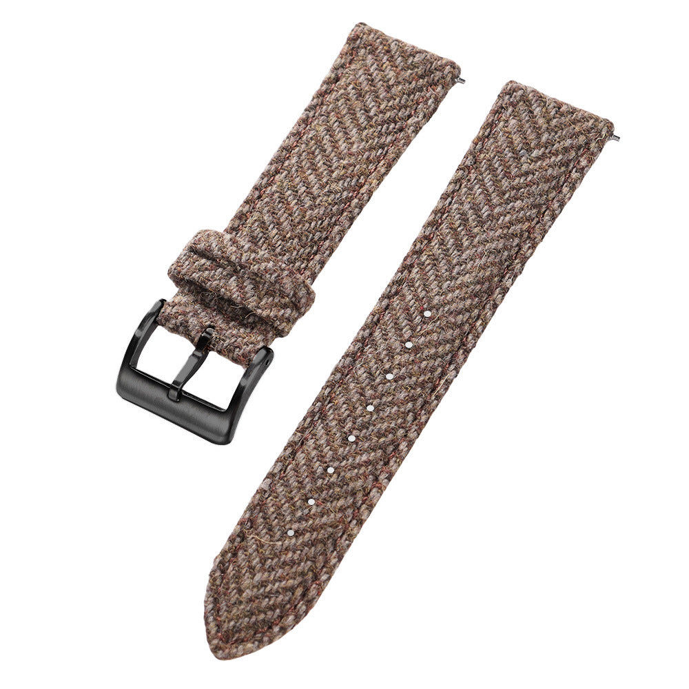Leather watch strap finished with quick release mechanism