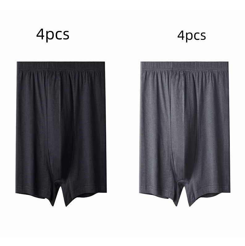 Short de boxer respirant en coton à crosse profonde, taille plus élevée pour hommes