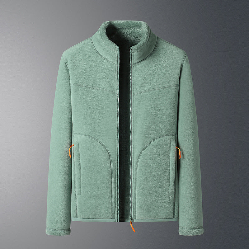 Veste polaire à deux faces en velours de corail à deux faces en polaire de style cachemire