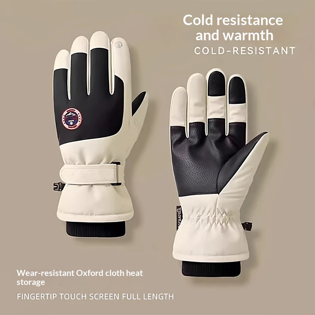 Gants de ski à écran tactile thermique doublés de polaire d'hiver