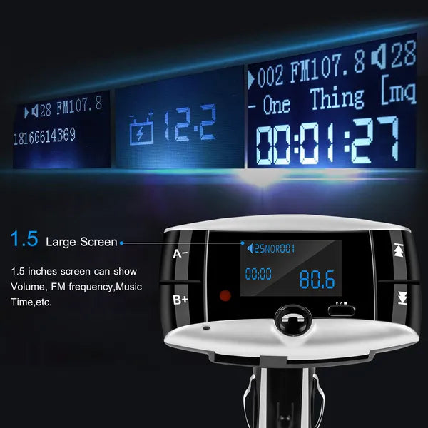 Voiture sans fil FM transmetteur USB Chargeur mains libres Call MP3 lecteur carte SD lecture Aux-in