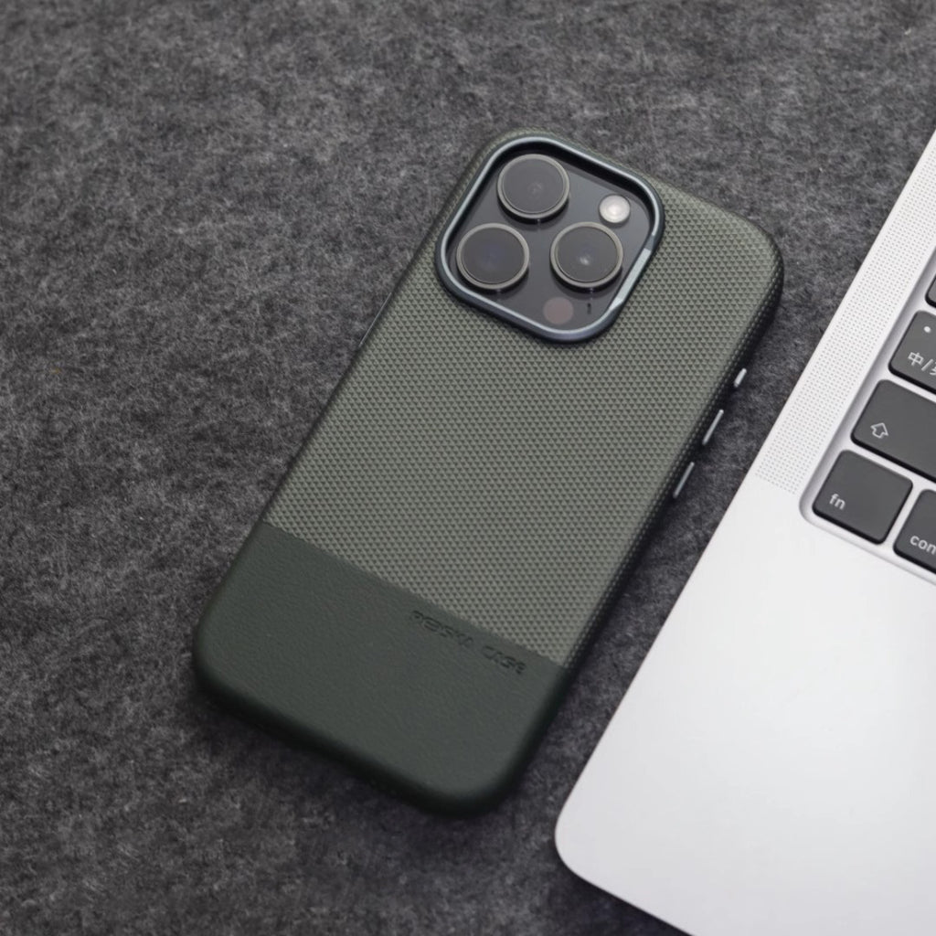 Étui de téléphone magnétique en cuir double-pièce résistant à la chute