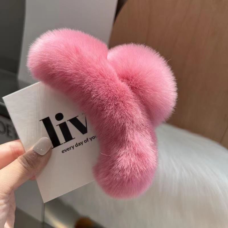 Véritable Rex lapin cheveux mignon en peluche coiffure griffe cheveux