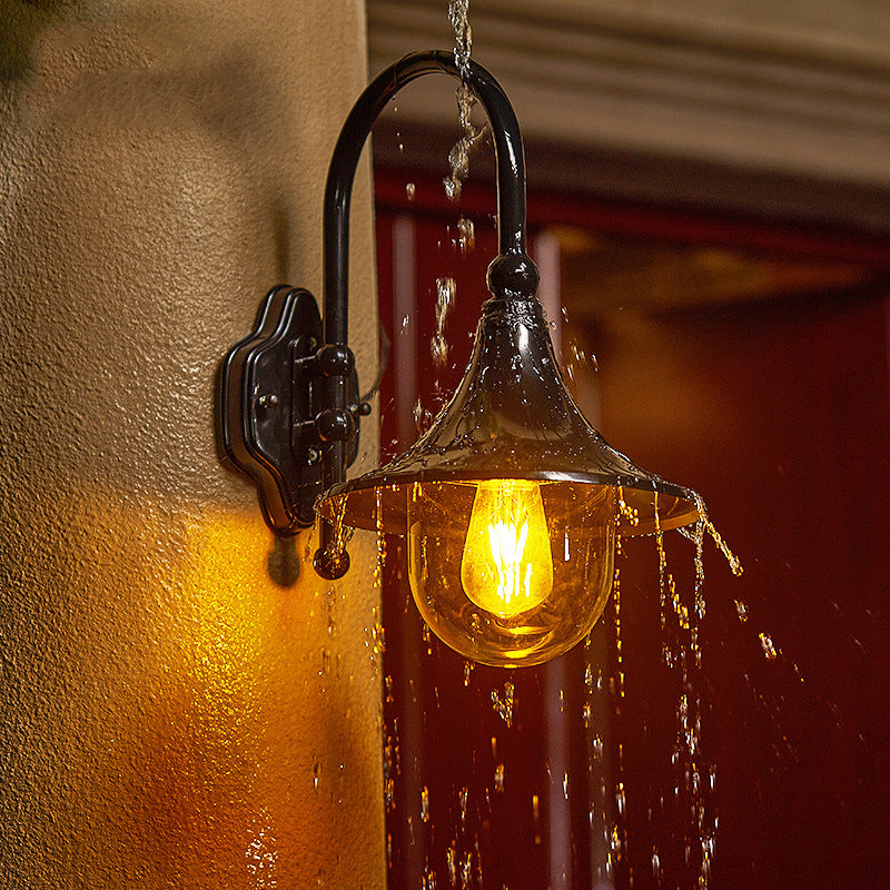 Lampe murale extérieure Lampe murale en corne Porte extérieure Lampe Stairs Pastoral Aluminium Balcon Expose