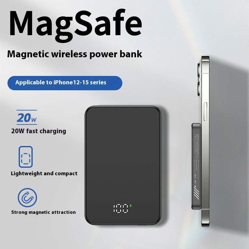 Affichage numérique Alliage d'aluminium Magsafe Magsafe magnétique Banque de puissance sans fil