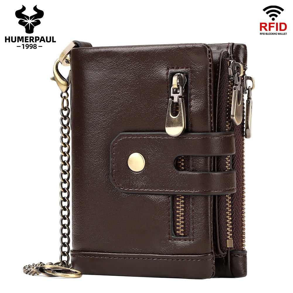 La mode masculine Personnalité Trifold Portefeuille multicolore