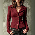 Manteau en laine courte ajustée vintage pour femme