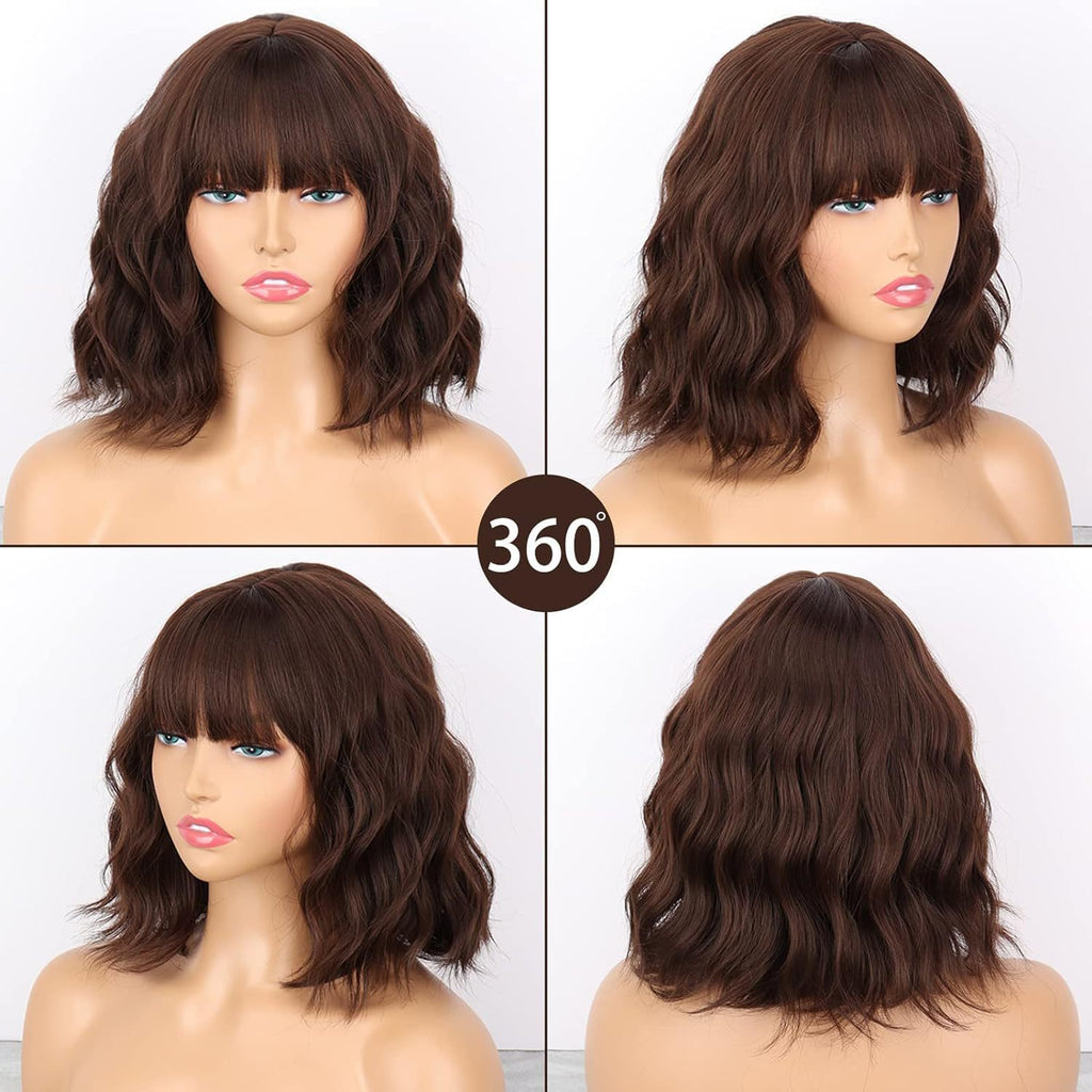 Femmes Short Curly Synthetic Bob Wig