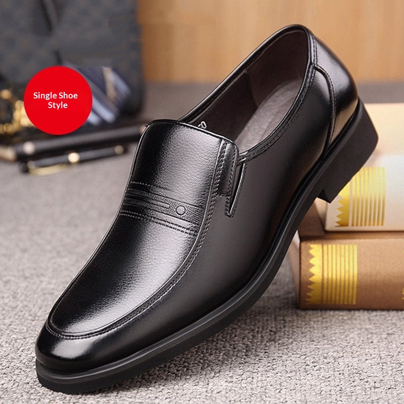 Chaussures en cuir slip-on marron pour hommes