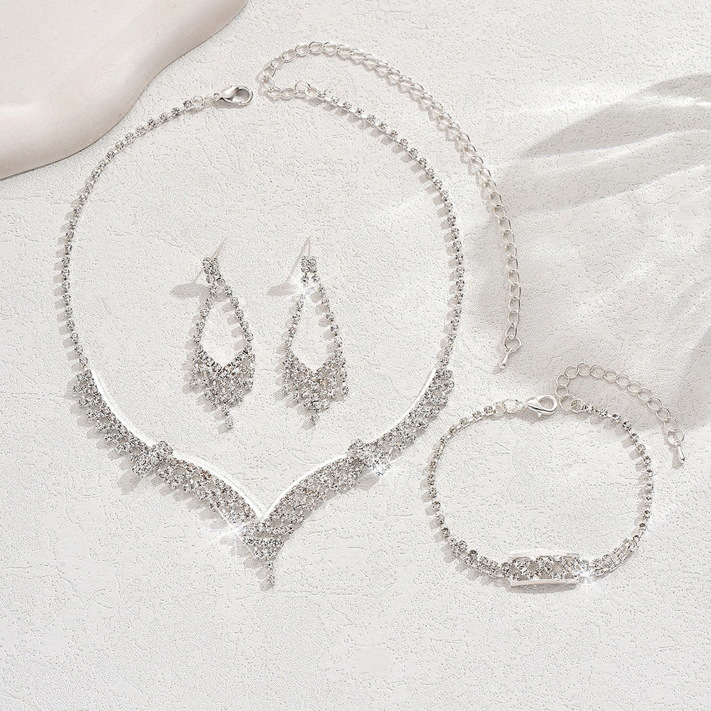 Ensemble de bijoux pour femmes en forme de V CZ 3Pcs