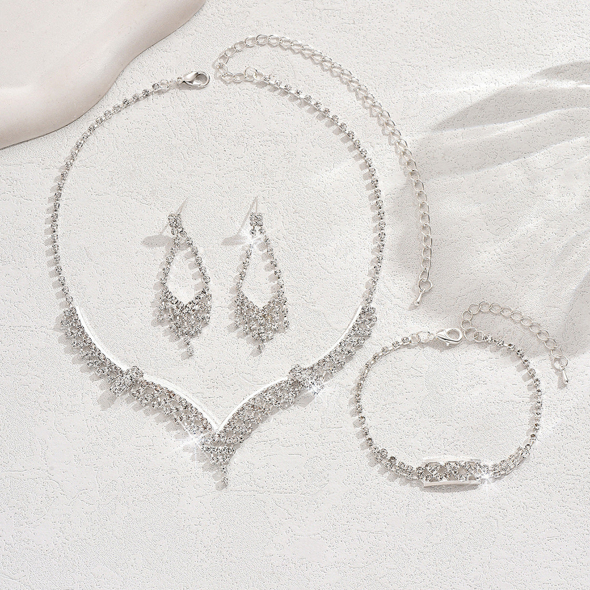 Ensemble de bijoux pour femmes en forme de V CZ 3Pcs