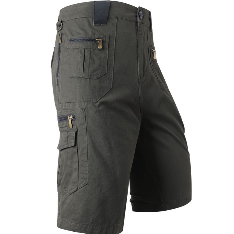 Pantalon de coton pur multi-poches d'été pour homme Solid Color Workwear Capri Pantalons pour homme Plus Si
