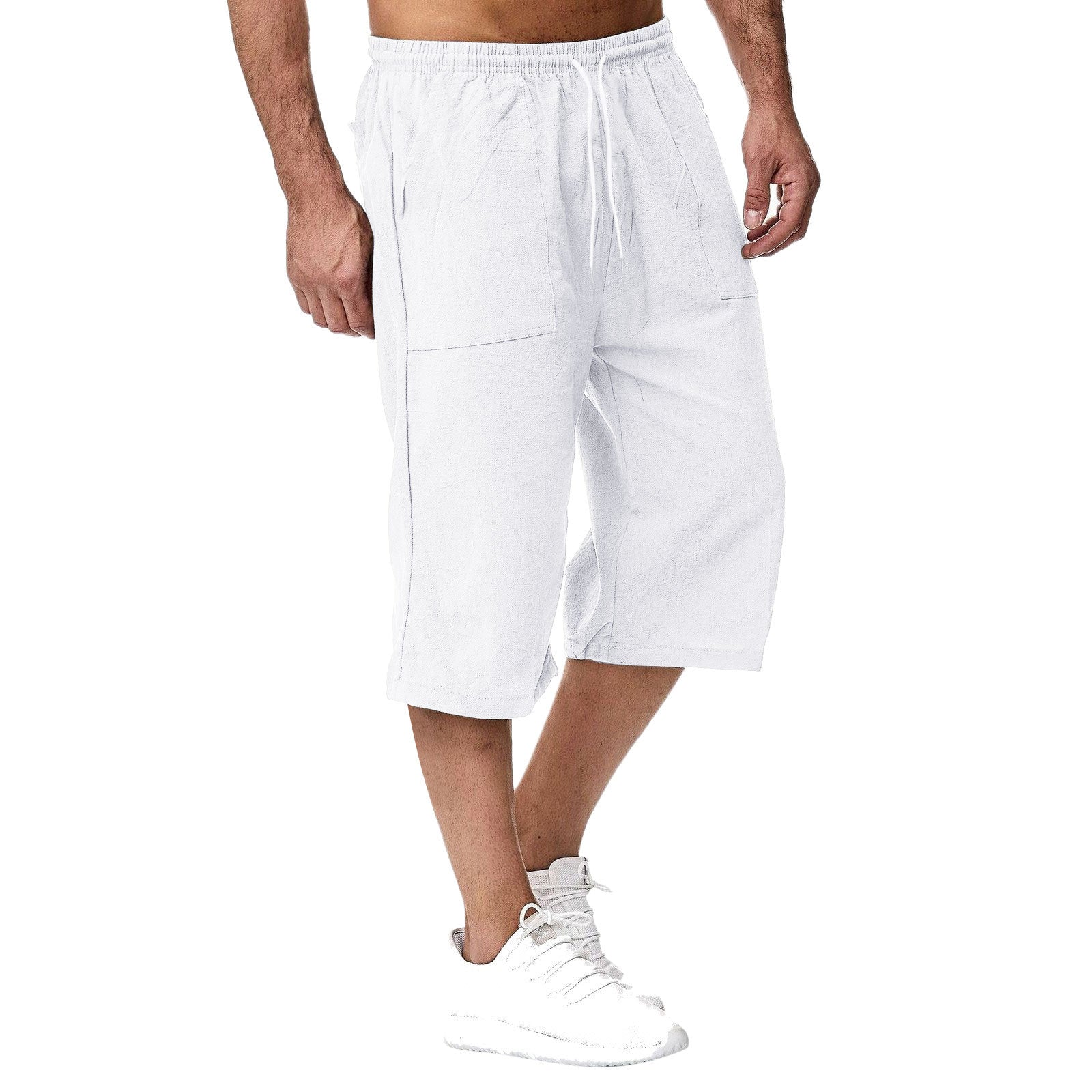 Amazon Europe and America Men's Casual Cotton-Line Sports Pantalons Été Cotton-Line Cropp
