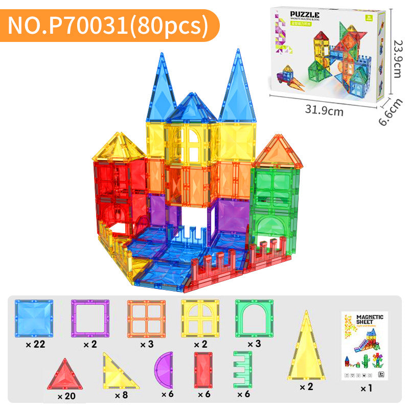 Jouet d'assemblage de blocs magnétiques pour enfants