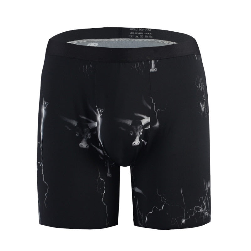 Sous-vêtements hommes Courants Version élargie de Boxer en soie glacée