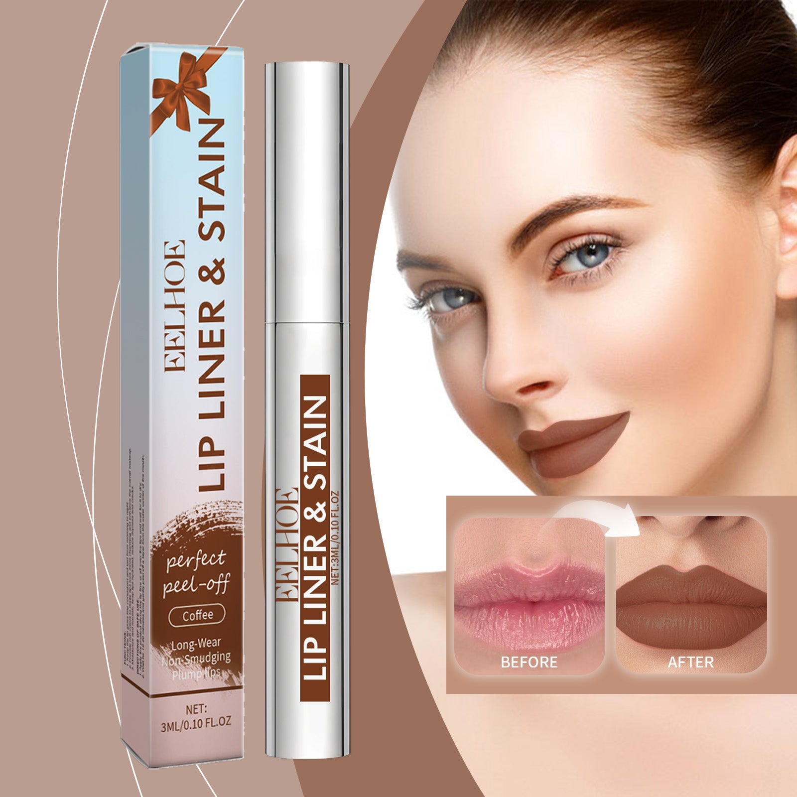 Peel-off Lip Gloss Nude Brown 3ml