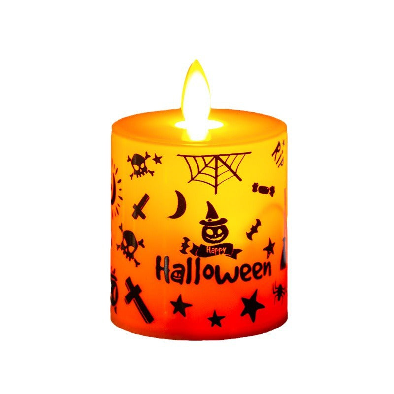 Bougie électronique LED lumières Halloween Souris de citrouille Spider Ambiance Décoration Props Si